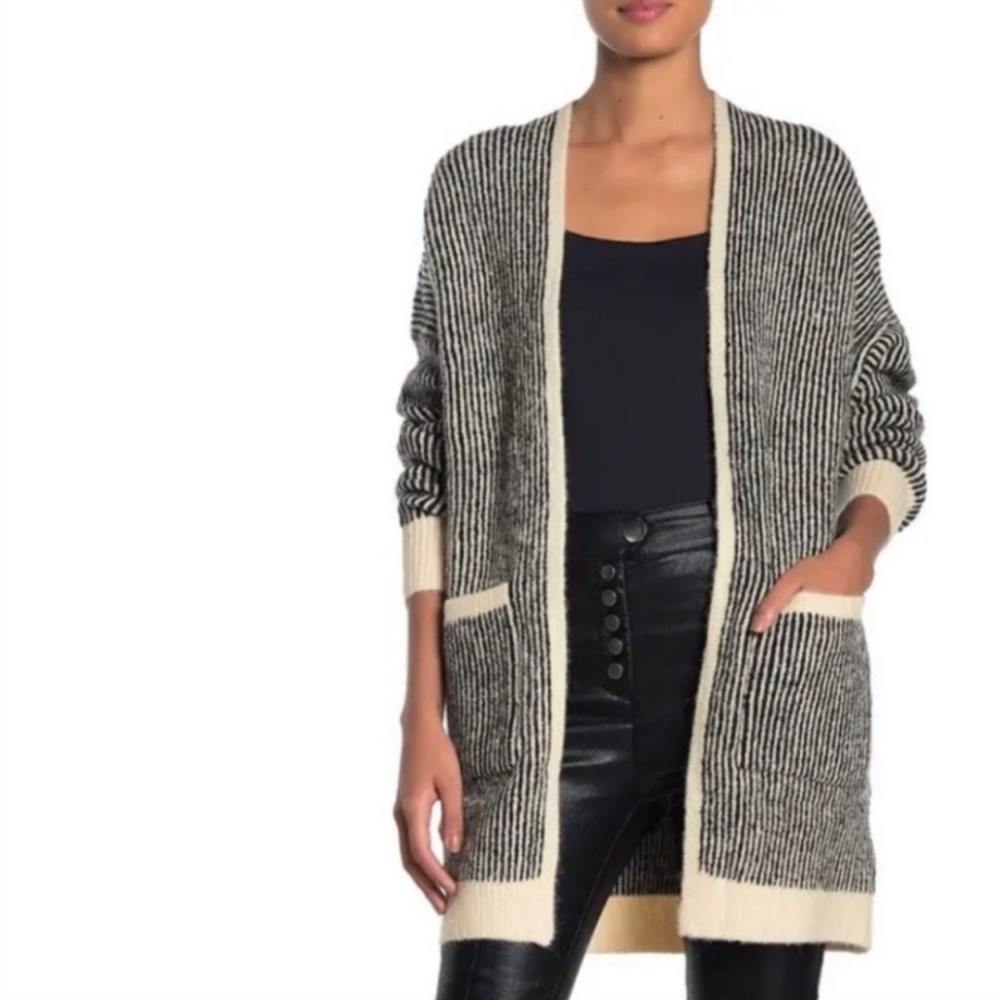 FRNCH Knit Black and Cream Cardigan M/L